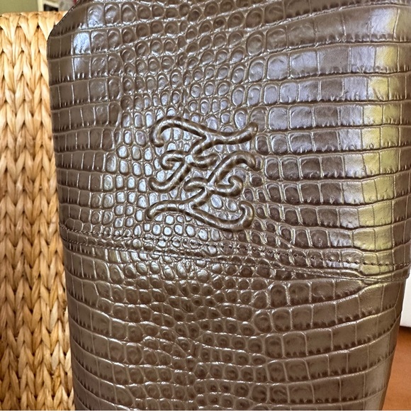 New Fendi Karligraphy Croco Leather Maya Riding Boots 41 11B - Picture 13 of 16